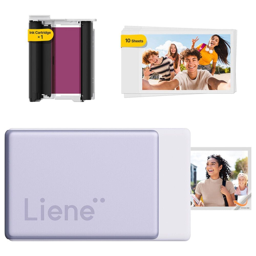 Liene Pearl N200 Pro 2" x 3" Portable Photo Printer with 10 Sheets of Paper in Purple, , large