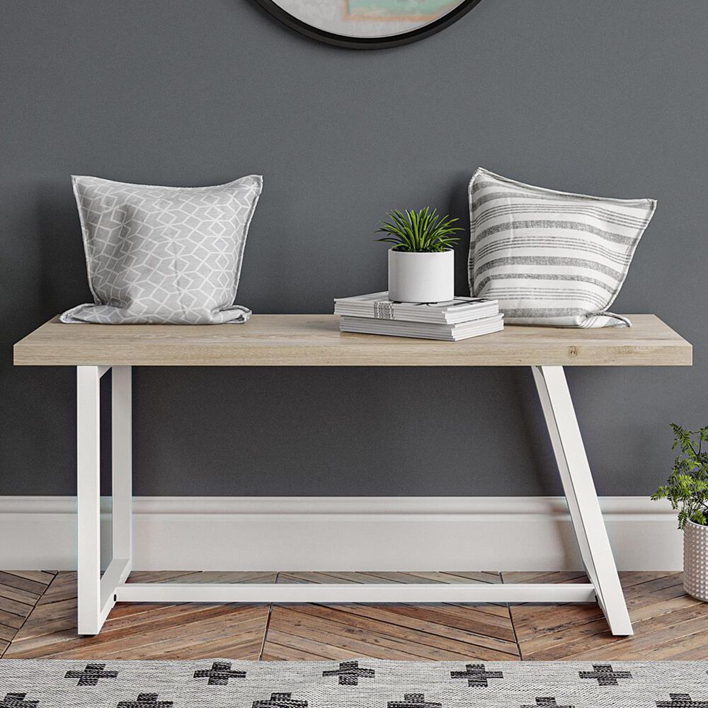 Novogratz Palomino Entryway Bench in White, , large