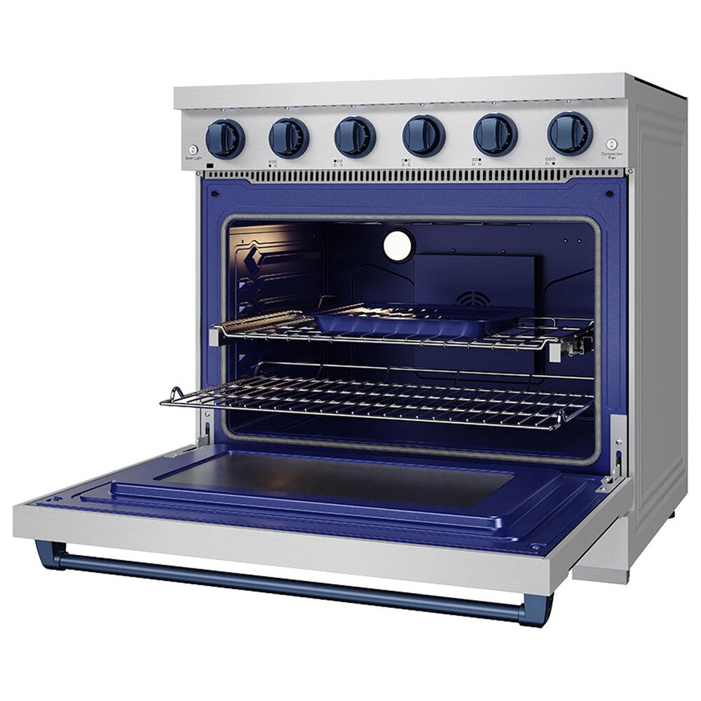 Thor Kitchen Gordon Ramsay 6 Cu. Ft. Professional Freestanding Electric Range with Blue Handle Kit in Stainless Steel, , large