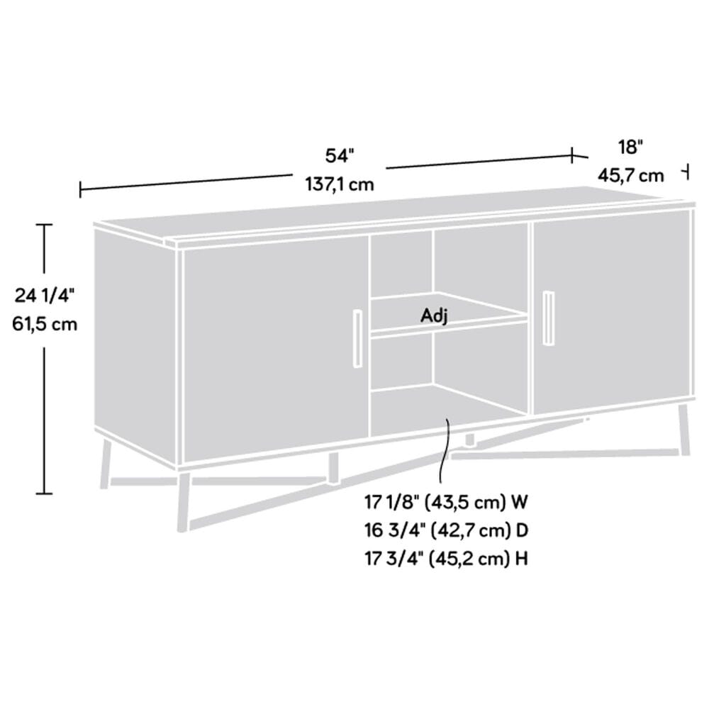 Sauder Canton Lane 54&quot; TV Credenza in Brew Oak, Grand Walnut and Black, , large