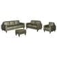 Chateau d"Ax 4-Piece Stationary Leather Living Room Set in Olive Green, , large