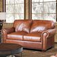 USA Premium Leather Stationary Loveseat in Saddle Glove, , large