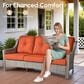 HOMLUX 5-Piece Patio Conversation Set with Two Ottomans in Orange Red, , large