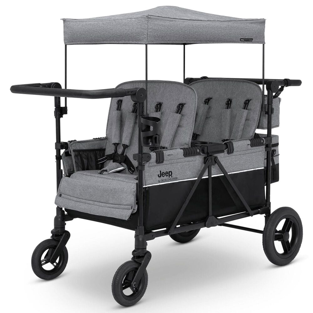Delta Jeep Wrangler Deluxe 4-Seater Stroller Wagon in Grey Shadow, , large