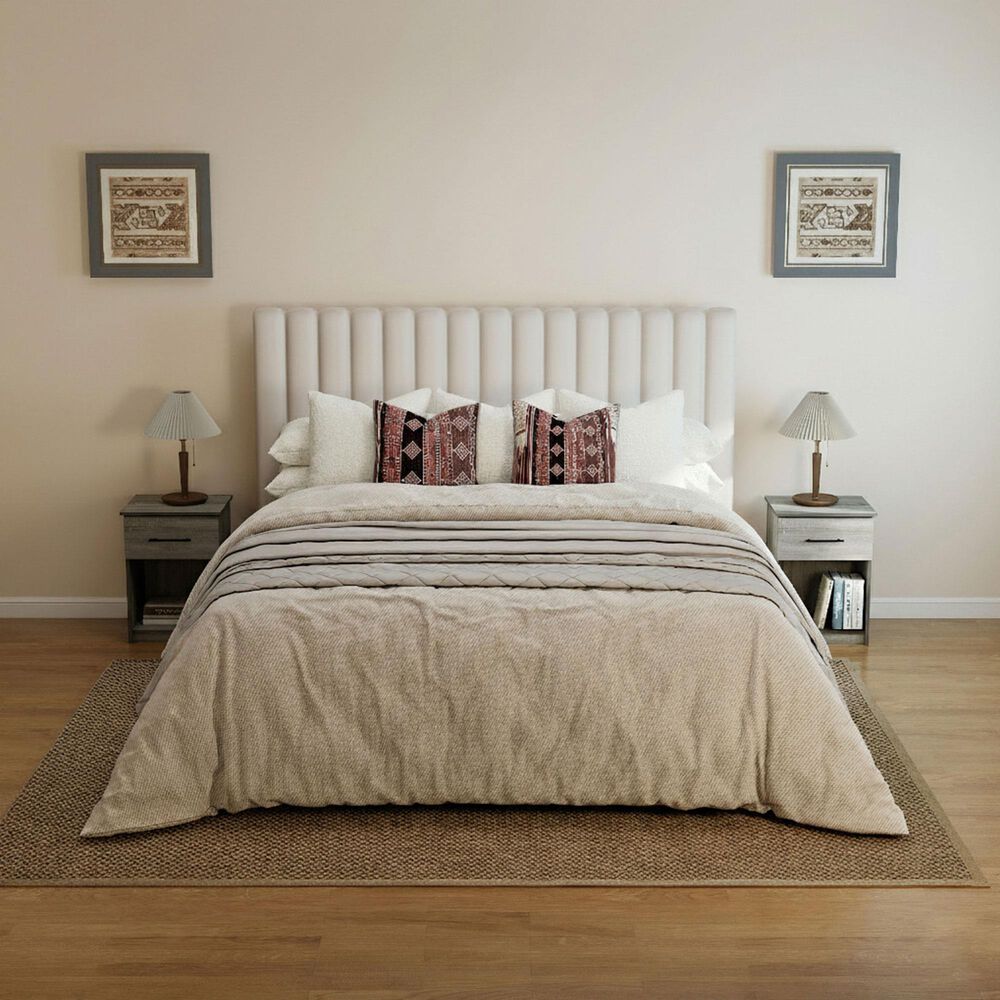 HOMLUX 1-Drawer Modern Nightstand with Bar Handle in French Oak Grey, , large