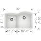 Blanco Diamond 32" 1-3/4 Reverse Double Bowl Kitchen Sink with Low Divide in White, , large