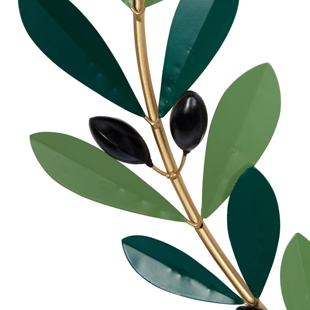 Maple and Jade 22&quot; x 22&quot; Coastal Leaves Wall Decor in Green and Gold, , large