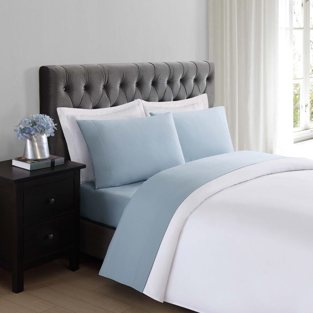 Pem America Truly Soft 4-Piece Full Sheet Set in Light Blue, , large