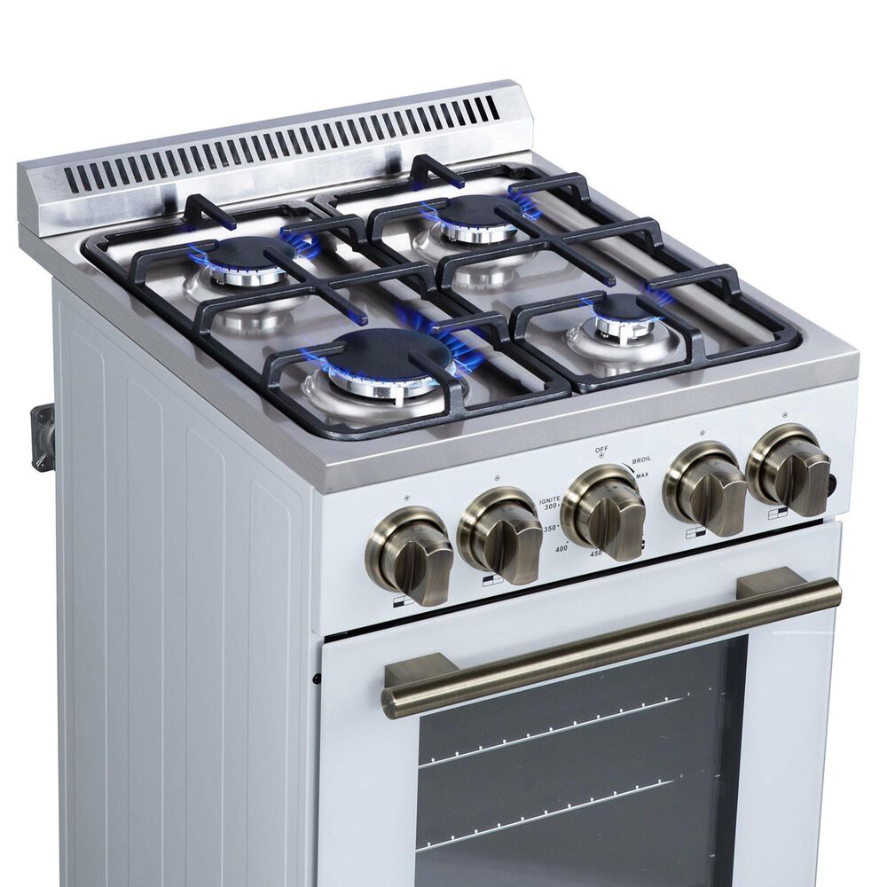Forno Lamazze 20" Freestanding Gas Range in White, , large