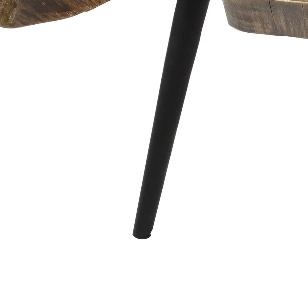 Maple and Jade Coffee Table with Tripod Legs in Distressed Brown and Black, , large