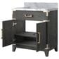 Lexora Home Laurel 30" Single Bathroom Vanity in Black Oak with White Carrara Marble Top and Rectangular Sink, , large