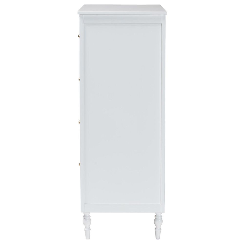 Baxton Studio Roni 4-Drawer Chest in White, , large