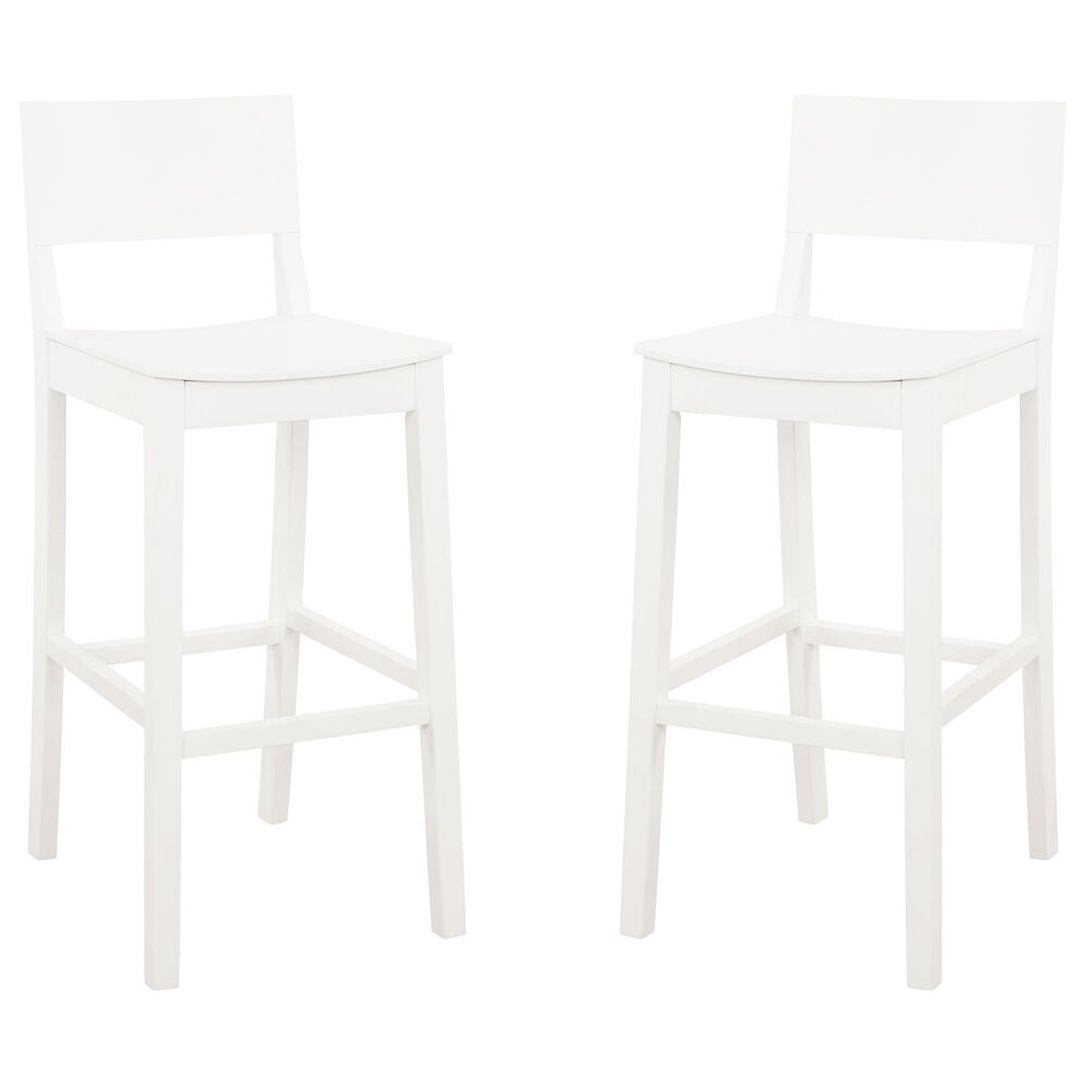 Linon Home Decor Devin Barstool in White (Set of 2), , large