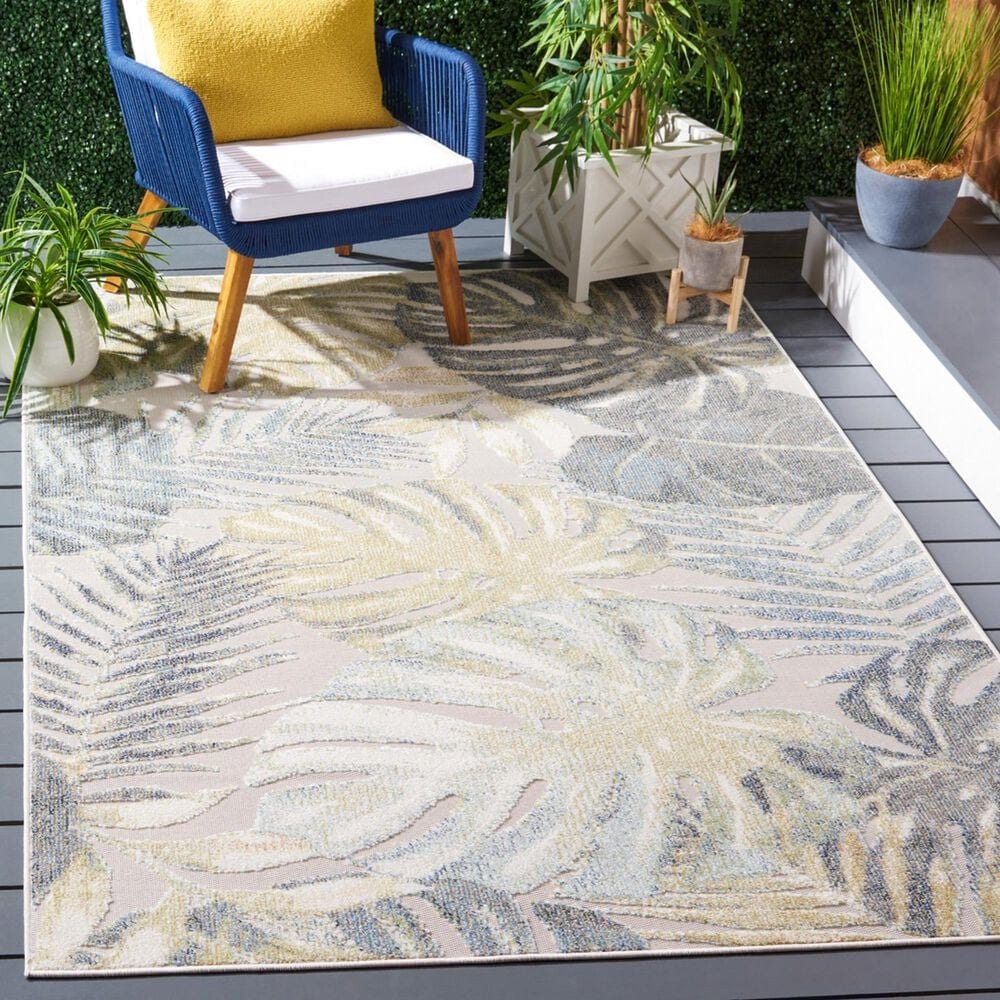 Safavieh Sarasota 5&#39;3&quot; x 7&#39;7&quot; Light Green and Ivory Indoor/Outdoor Area Rug, , large