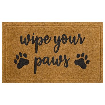Karastan Bristol Script Paws 1"6" x 2"6" Natural Door Mat, , large
