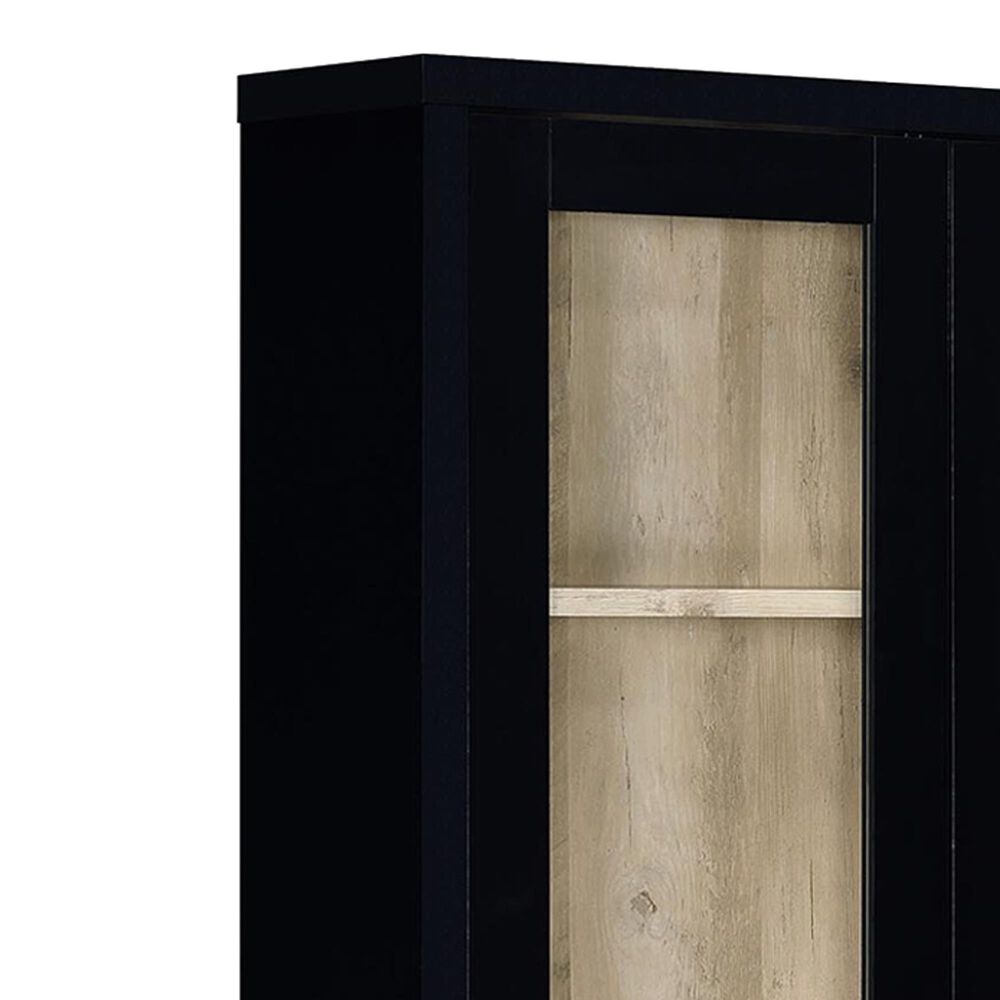 Coaster Hawthorne 4-Shelf Glass Door Tall Cabinet in Black, , large