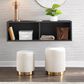 Lumisource Marla 2-Piece Nesting Pleated Ottoman Set in Cream, , large