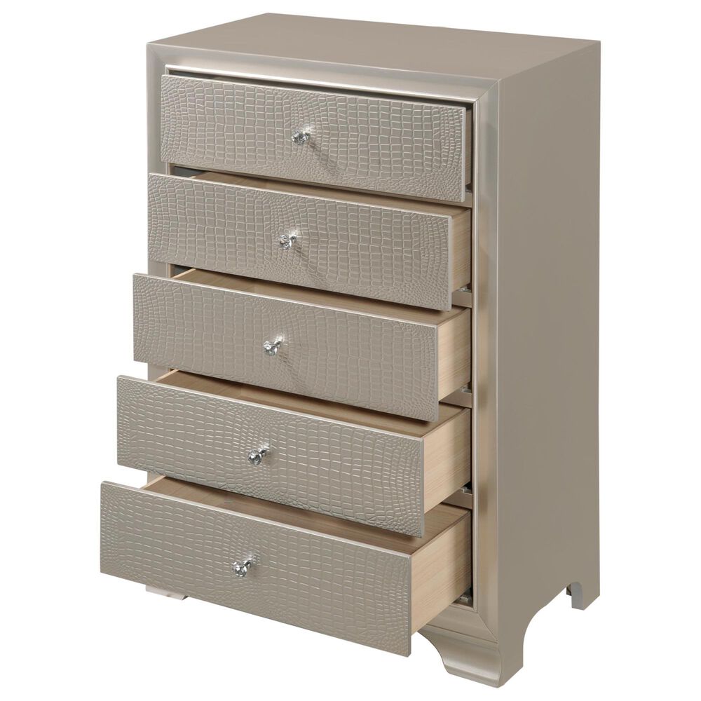 Crown Mark Lyssa 5-Drawer Chess in Champagne, , large