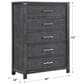 New Heritage Design Odessa 5-Drawer Chest in Charcoal and Silver, , large