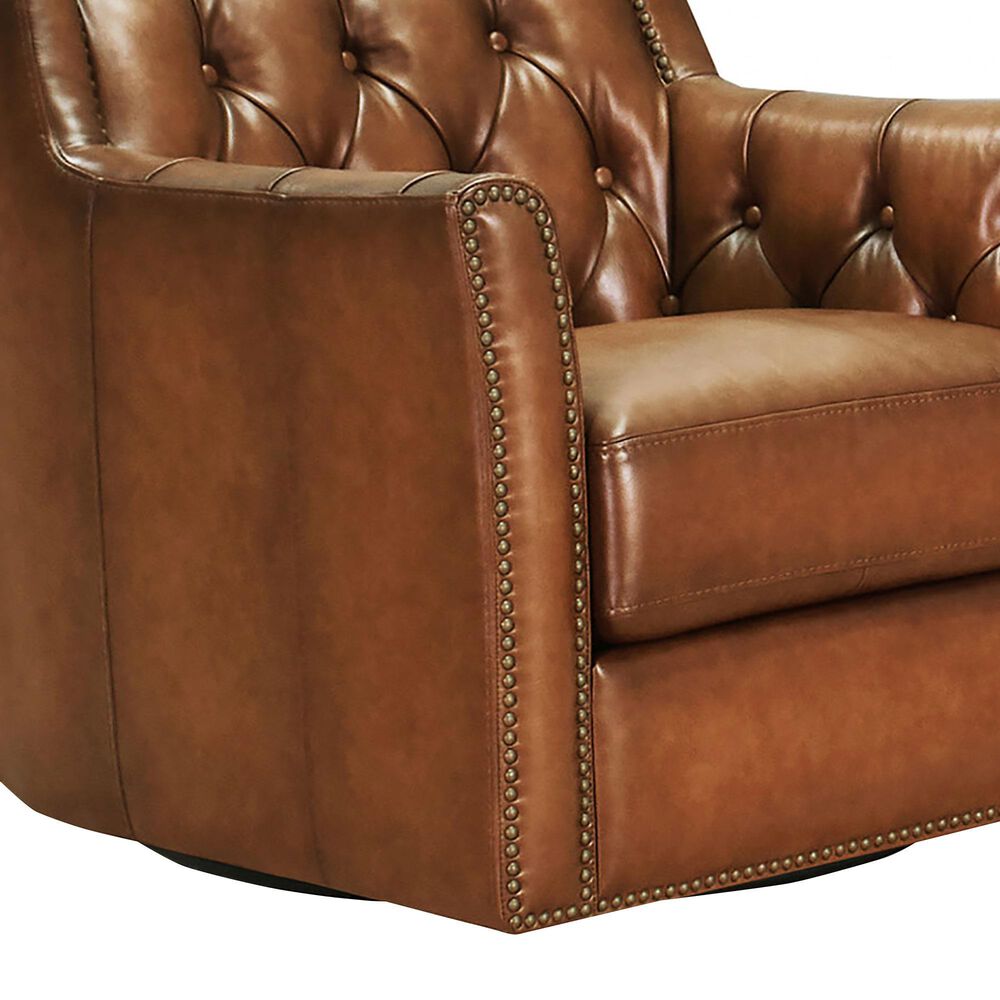 Hydeline Cody Leather Swivel Chair in Denton Saddle, , large