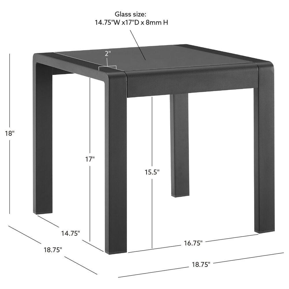 Linon Home Decor Karah Patio Side Table in Black, , large