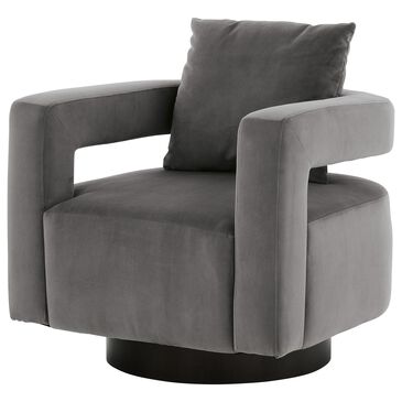 Signature Design by Ashley Alcoma Swivel Accent Chair in Otter Velvet, , large