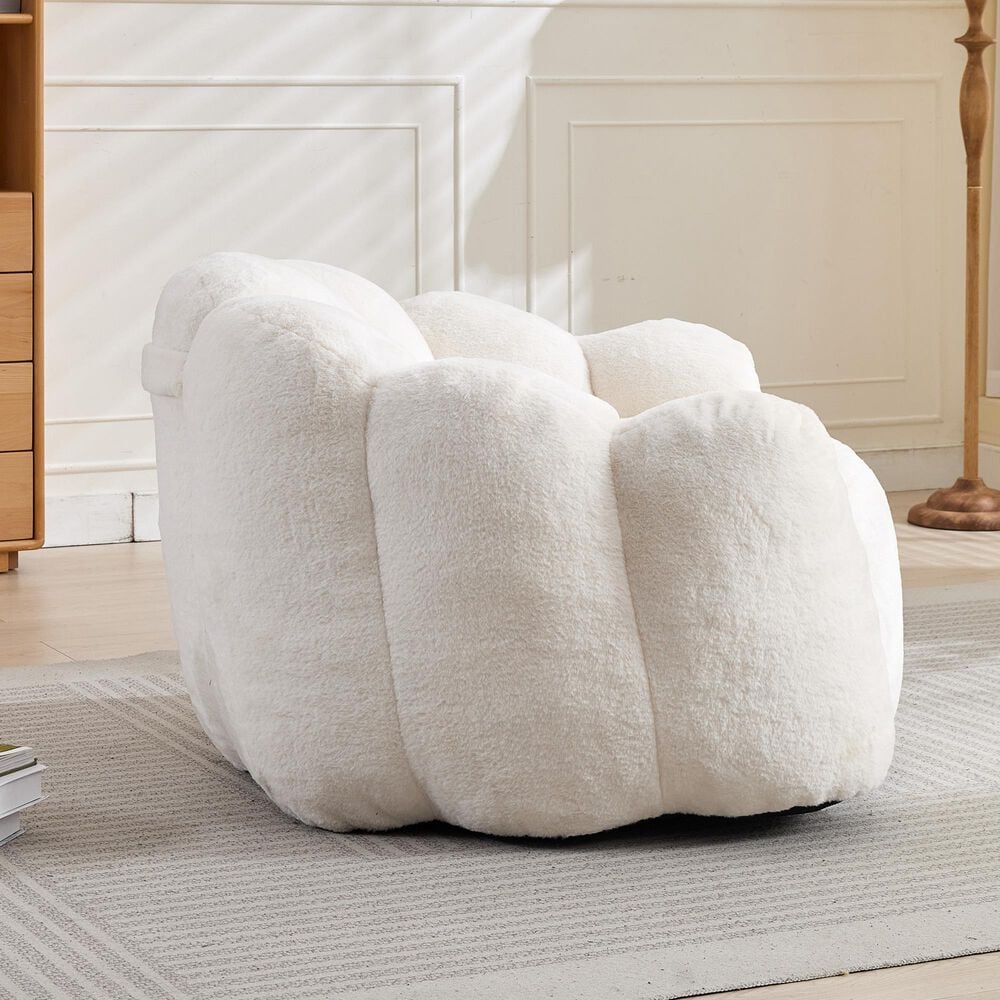 Hearth and Haven Lotus Bean Bag Chair with Pull Ring in White, , large