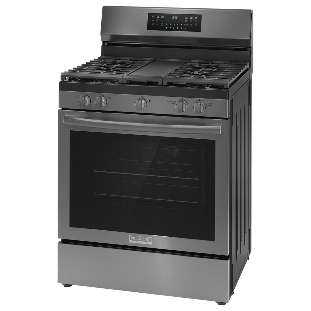 Frigidaire Gallery 30&quot; Rear Control Gas Range with Total Convection in Black Stainless Steel, , large