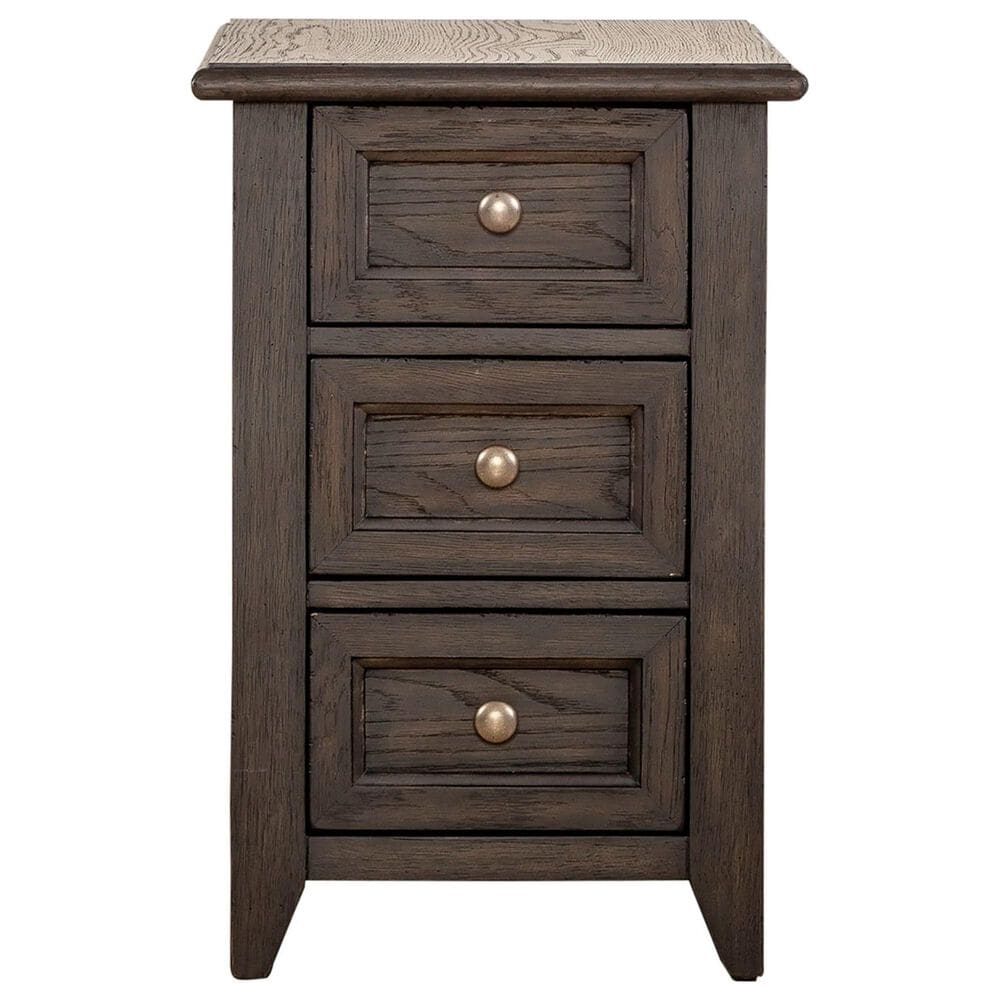 Belle Furnishings Mill Creek 3-Drawer Chair Side Table in Peppercorn, , large