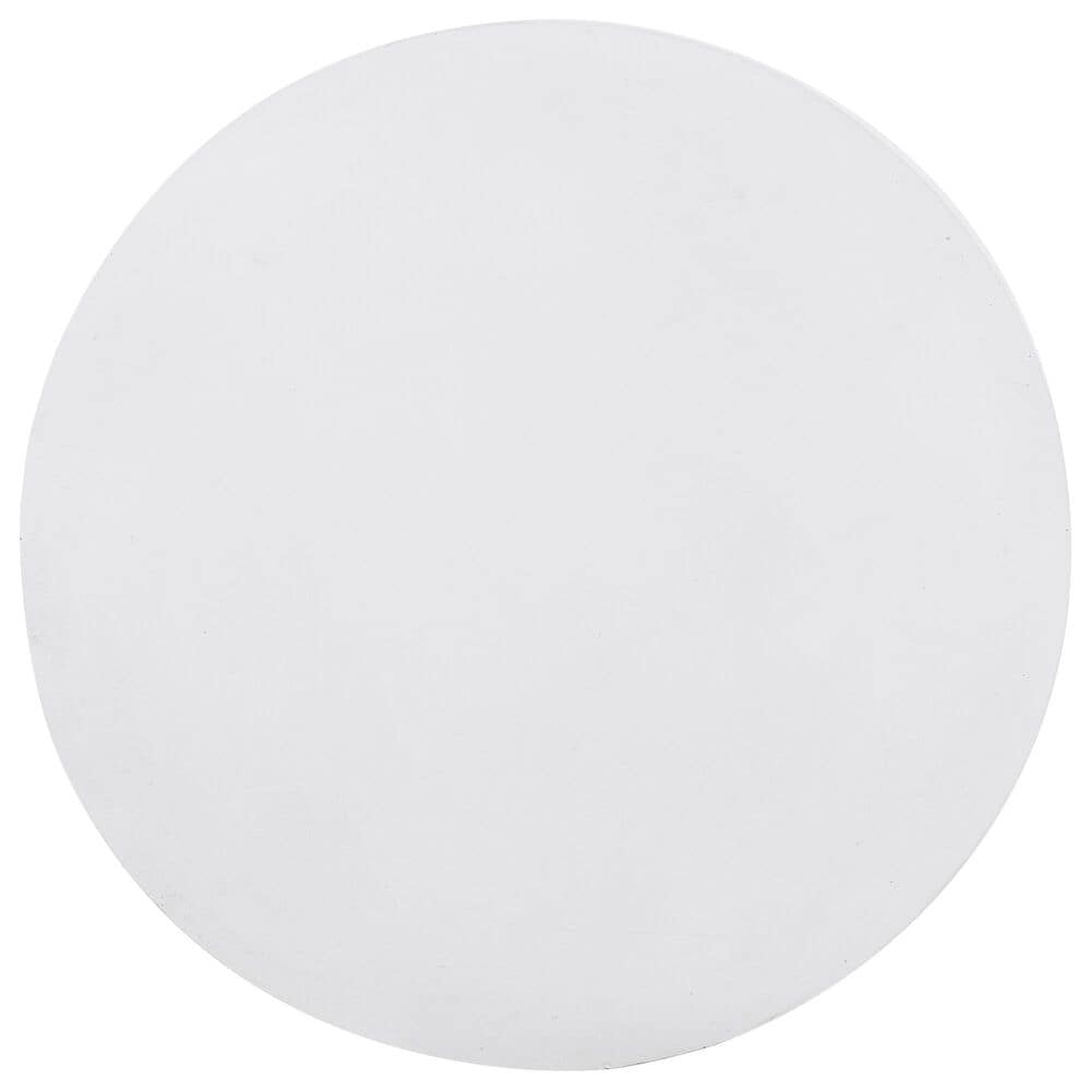 Hearth and Haven Round Patio Side Table with Hourglass-Shaped Base in Antique White, , large
