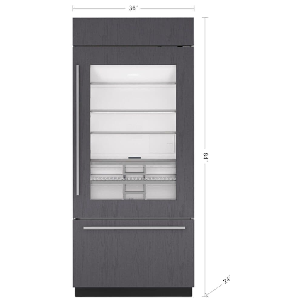 Sub Zero 20.8 Cu. Ft. Classic Right Hinge Bottom-Freezer Refrigerator with Glass Door in Panel Ready, , large