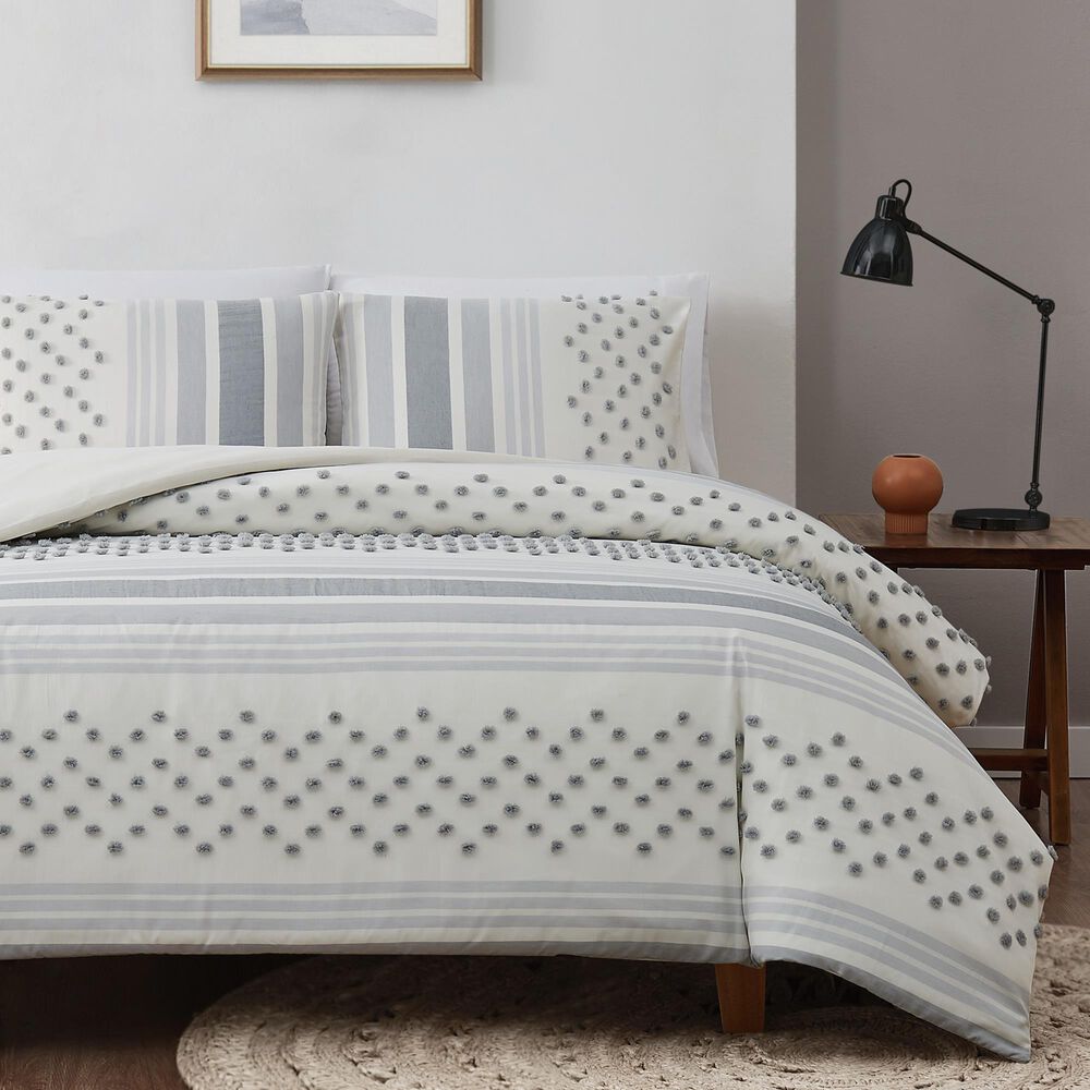 Pem America Mia 3-Piece King Comforter Set in Grey and Ivory, , large