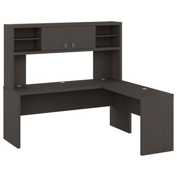 Bush Echo 72" L-Shaped Desk with Hutch in Charcoal Maple, , large