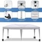 HOMLUX 10" x 20" Outdoor Pop Up Canopy Gazebo for Party in White, , large