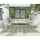 Nourison Positano Geometric Blue and Green 6" x 9" Indoor/Outdoor Area Rug, , large