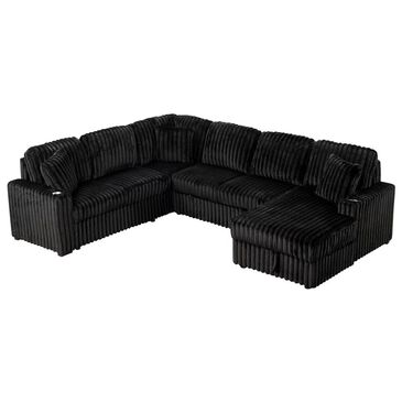 Everly Living Prism Convertible Sectional in Black, , large