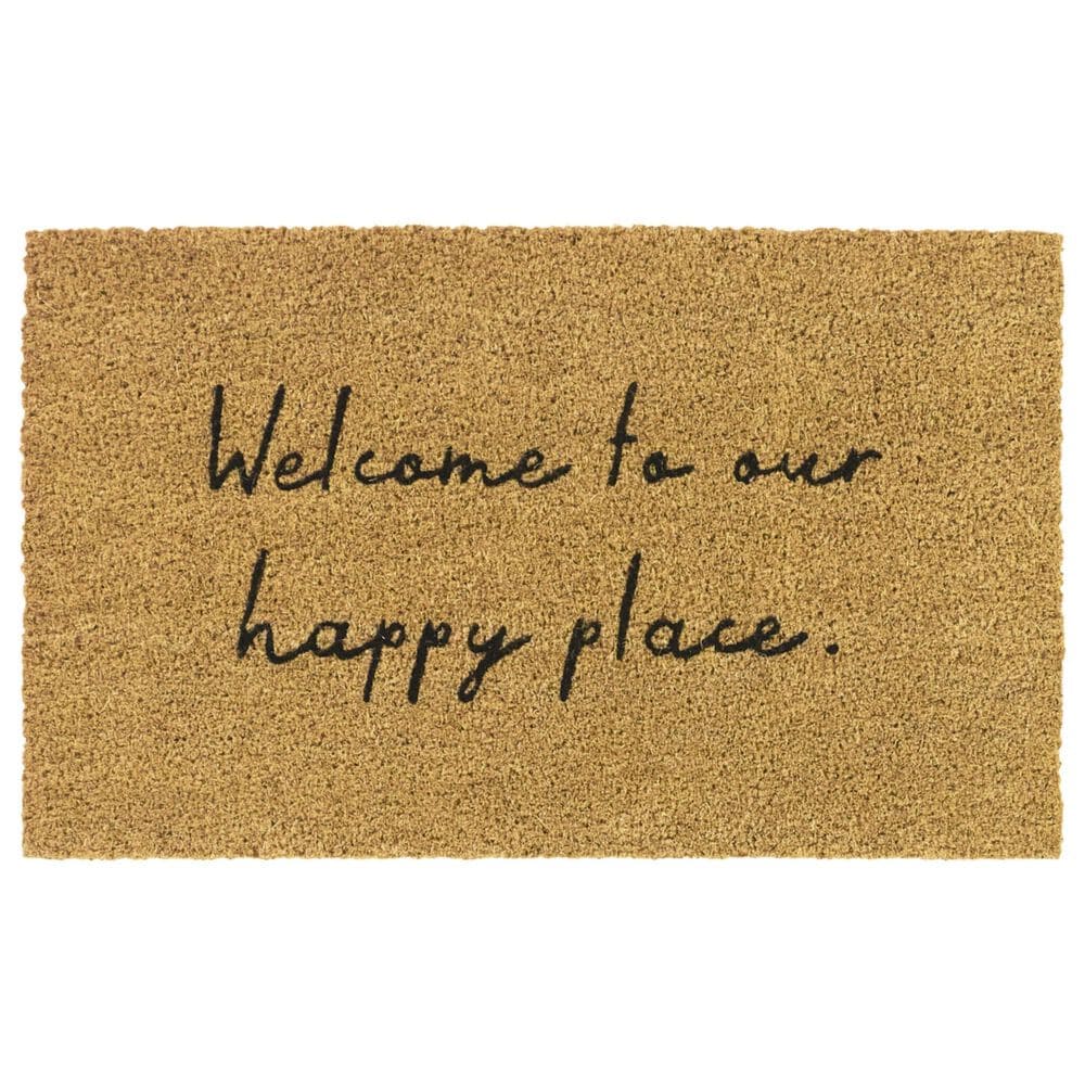 Balta Rugs Welcome to our Happy Place Black 1"6" x 2"6" Door Mat, , large