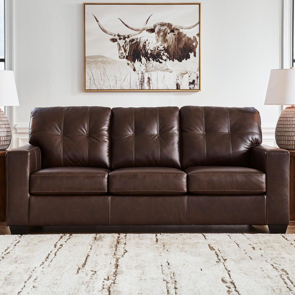 Ashley Santorine Stationary Sofa in Dark Brown, , large