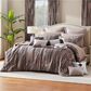 Jiangsu Royal Home Freya Stripe 24-Piece King Bed-in-a-Bag Microfiber Comforter Set in Brown, , large