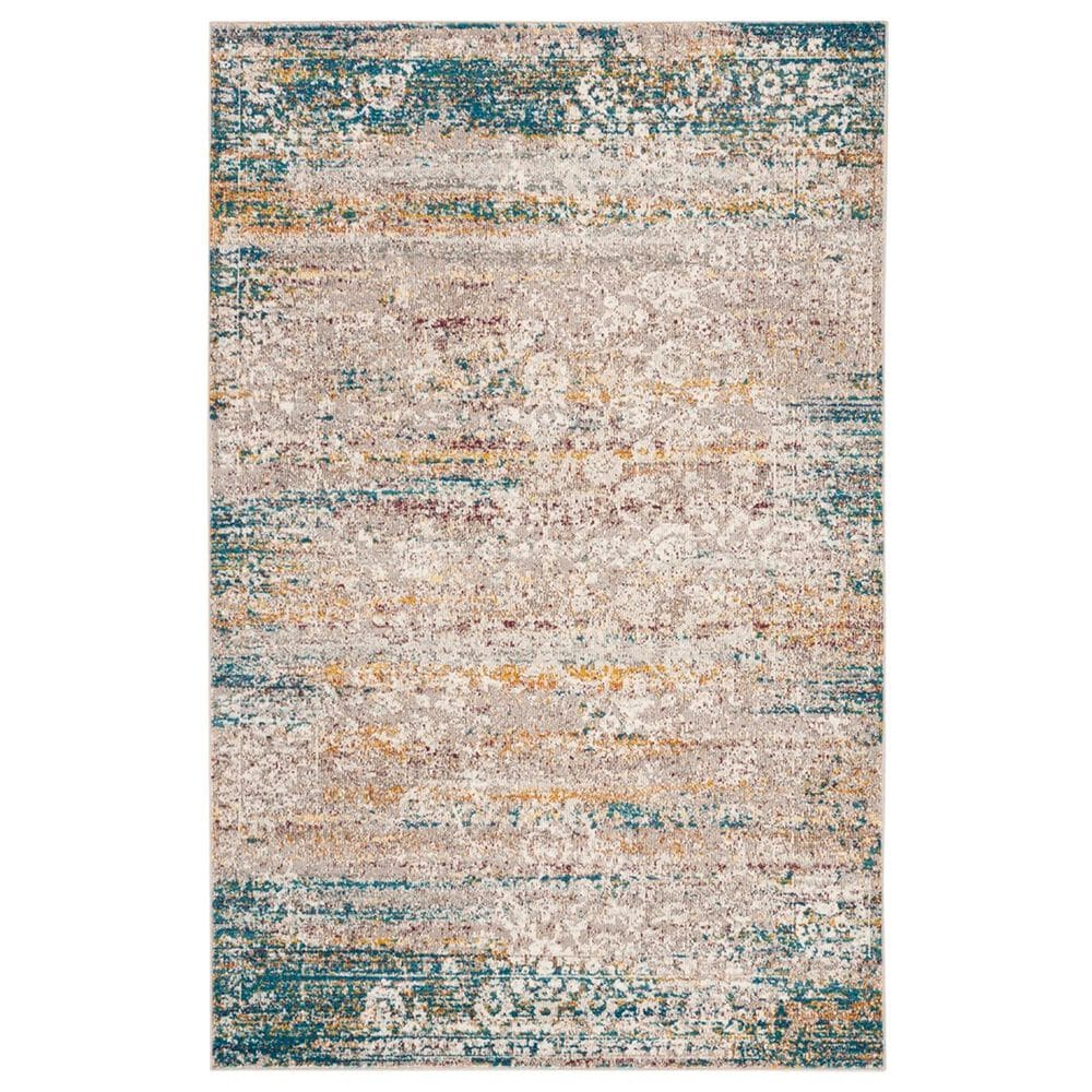 Safavieh Aria ARA156C 4" x 6" Cream and Blue Area Rug, , large