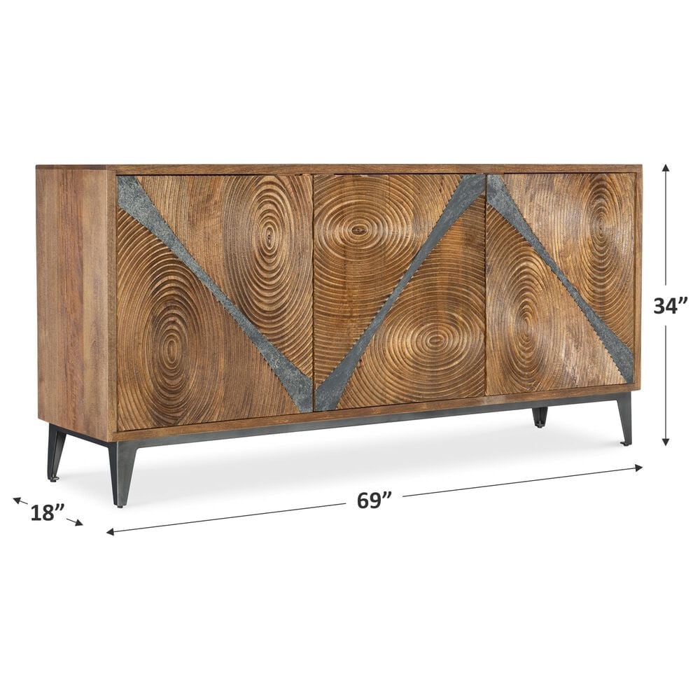 Hooker Furniture Commerce and Market 69&quot; Vortex Entertainment Console in Mango and Slate, , large