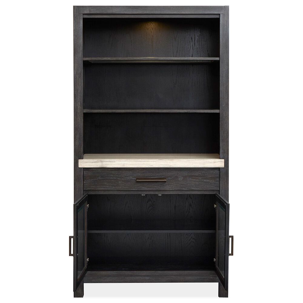 Nicolette Home Plum Creek Display Cabinet with Hutch in Ravenwood Black, , large