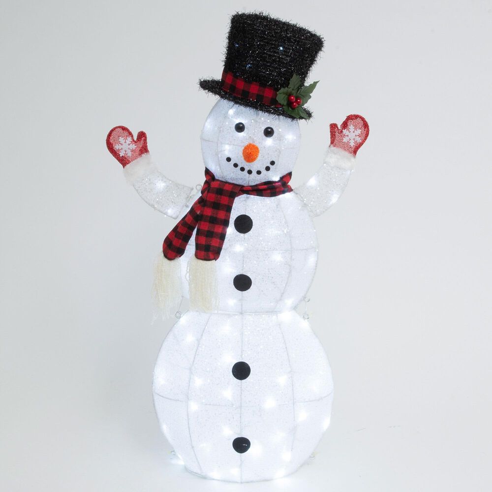 The Gerson Company 41.5"H UL Electric Lighted Outdoor Holiday Snowman in White, , large