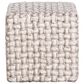 Surya Cordoba Pouf in Cream and Light Brown, , large