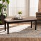 Baxton Studio Teresa Dining Bench with Sand Cushion in Dark Brown, , large
