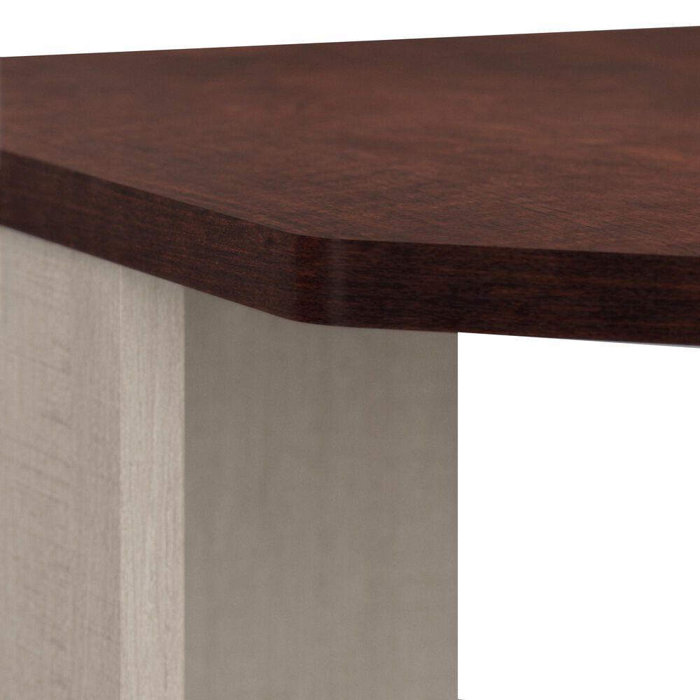 Bush Townhill 2 Piece Office Desk Set in Washed Gray/Madison Cherry