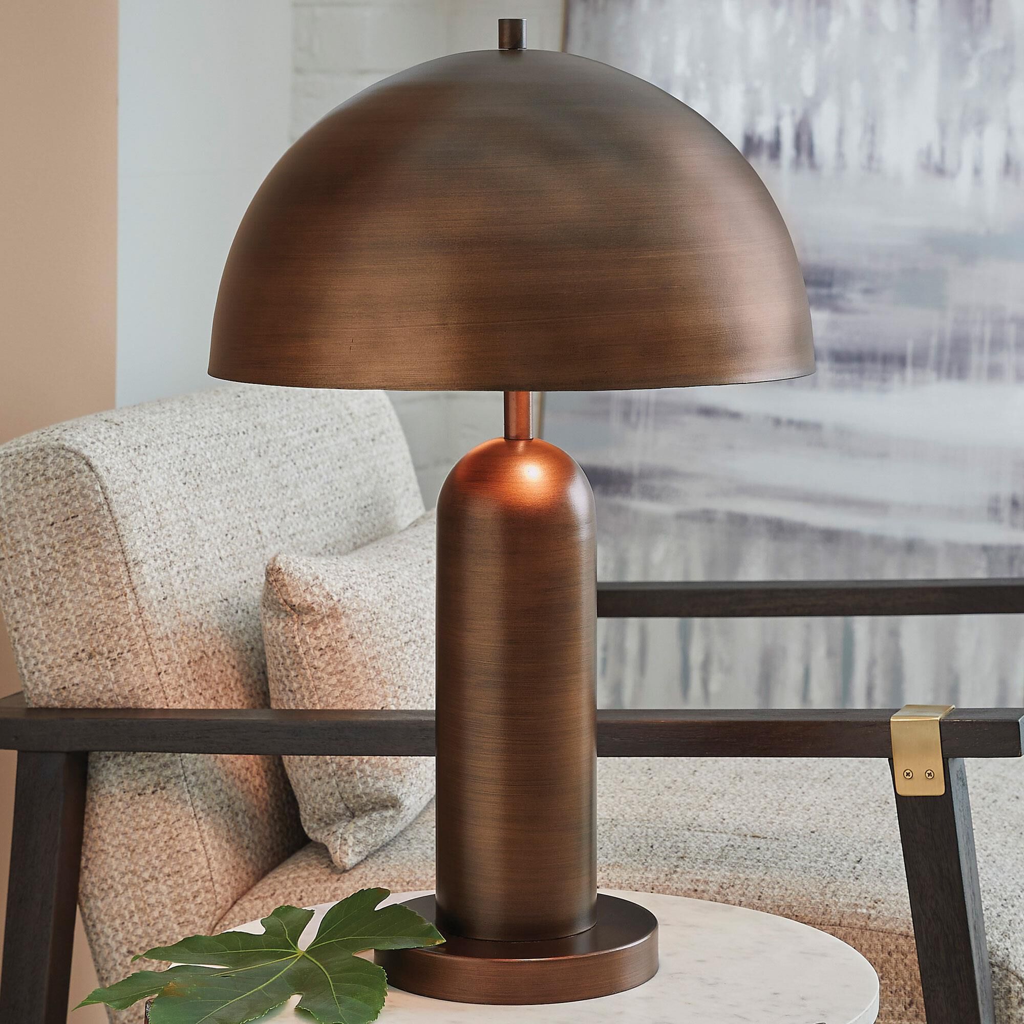 Ashley Wendfield Metal Table Lamp in Antique Copper
