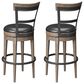 Emerald Home Furnishings Benton Swivel Bar Stool in Pecan Brown (Set of 2), , large
