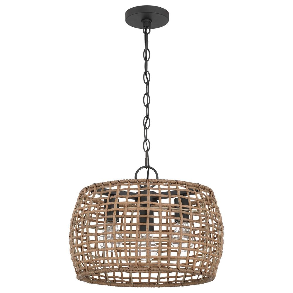 Golden Lighting Weavelight 3-Light Pendant in Natural Black, , large