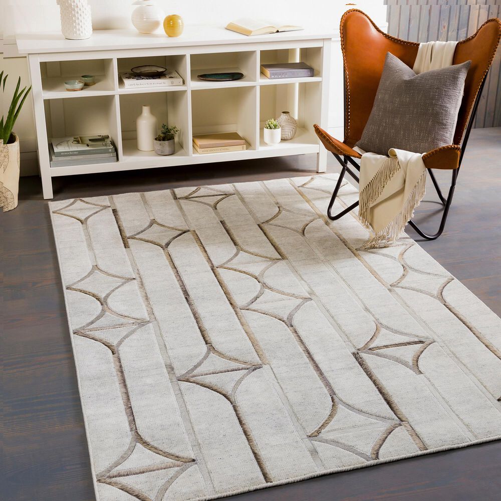 Surya Eloquent 10&#39; x 14&#39; Light Gray, Oatmeal, Medium Brown, Dark Brown and Black Area Rug, , large